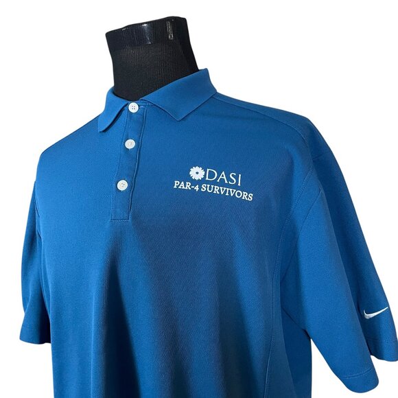 Nike Men's Blue Short Sleeve Polo Shirt Large Dasi - Picture 1 of 8